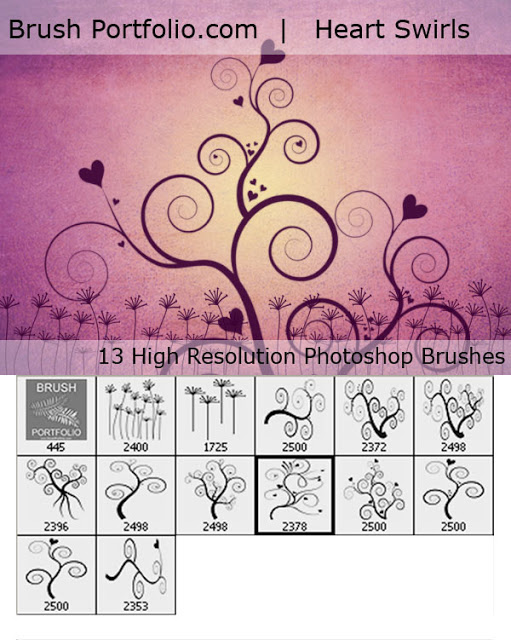 Heart Swirls Brushes