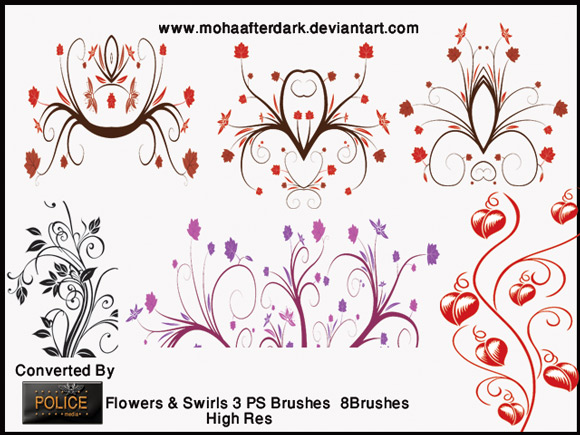 Flowers Swirls Brushes