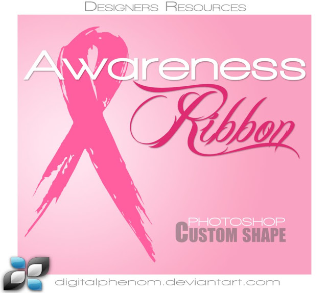Grunge Awareness Ribbon Set Brushes