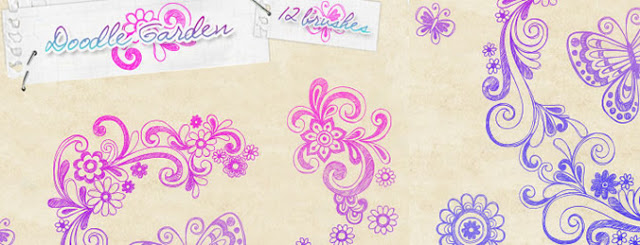 12 Doodle Garden Brushes