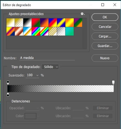 degradado negro a transparente